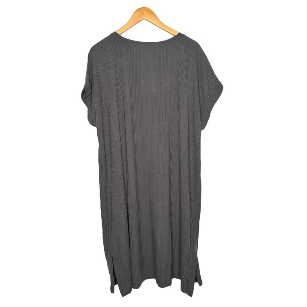 LuLaRoe 2XL Chelsea T-Shirt Ribbed Casual Dress Gray Women’s Relaxed Fit Dress - Picture 8 of 9